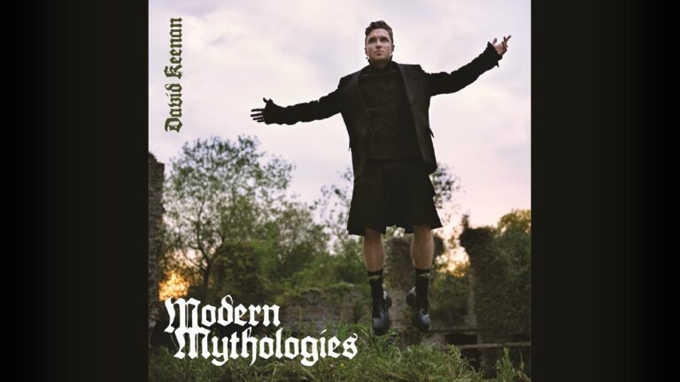 Albumcover van Modern Mythologies door David Keenan, gebruikt bij de recensie van zijn vijfde album met soulvolle invloeden.